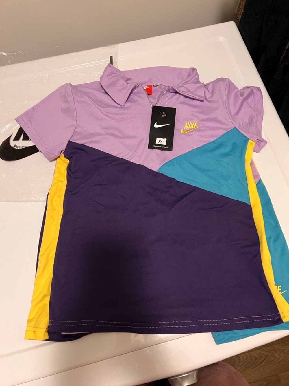 Nike Matching Shirt and Shorts - Lavender/Purple/Teal/Yellow